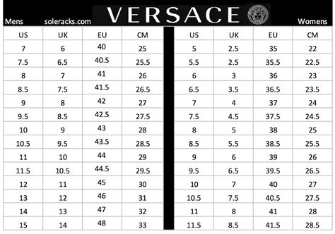 versace sizes|versace size chart.